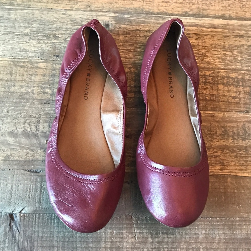 Maroon Lucky Brand leather flats